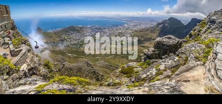 Afrique du Sud, Western Cape, Cape Town depuis le parc national de table Mountain, vue panoramique Banque D'Images