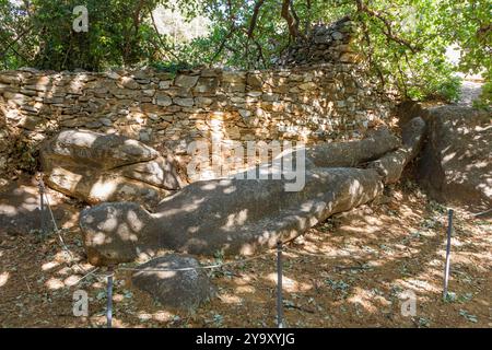 Grèce, Cyclades, île de Naxos, Melanes, Kouros de Flério Banque D'Images