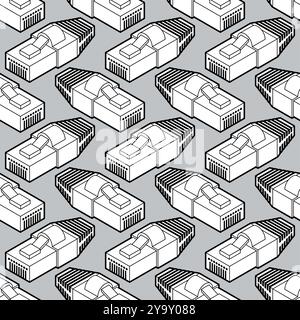 Modèle de connecteur RJ45 transparent. Connecteur pour l'arrière-plan du câble Internet. Texture du cordon de raccordement Illustration de Vecteur