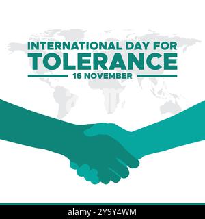 La Journée internationale de la tolérance est célébrée chaque année le 16 novembre pour sensibiliser le public aux dangers de la tolérance. Illustration de Vecteur