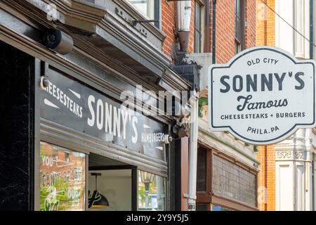 États-Unis, Pennsylvanie, Philadelphie, Sonnys, restaurant du célèbre sandwich local le Philly Cheesesteak Banque D'Images