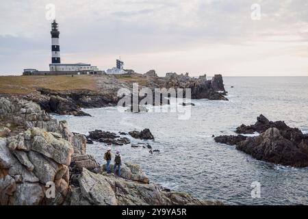 France, Finistère, île d'Ouessant, promenade sur l'île près du phare du Creac'h. Banque D'Images