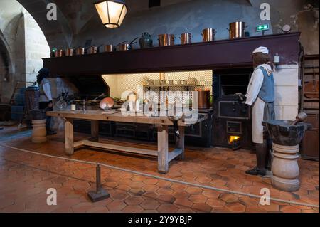 France, Seine-et-Marne (77), Maincy, France, Seine-et-Marne (77), Maincy, le château de Vaux le vicomte, la cuisine Banque D'Images