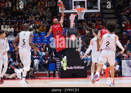 Shavon Shields (EA7 Emporio Armani Olimpia Milano) lors du match EA7 Emporio Armani Milano vs Paris Basketball, Basketball Euroleague match à Milan, Italie, le 11 octobre 2024 Banque D'Images