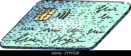 esquisse de carte de crédit de paiement dessin à la main vecteur Illustration de Vecteur