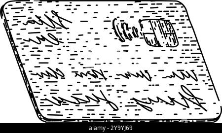 croquis de carte de crédit d'intérêt vecteur dessiné à la main Illustration de Vecteur