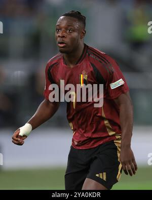 Rome, Italie. 10 octobre 2024. Jeremy Doku de Belgique lors du match de l'UEFA Nations League au Stadio Olimpico, Rome. Le crédit photo devrait se lire : Jonathan Moscrop/Sportimage crédit : Sportimage Ltd/Alamy Live News Banque D'Images