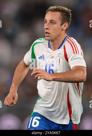 Rome, Italie. 10 octobre 2024. Davide Frattesi, Italien, lors du match de l'UEFA Nations League au Stadio Olimpico, Rome. Le crédit photo devrait se lire : Jonathan Moscrop/Sportimage crédit : Sportimage Ltd/Alamy Live News Banque D'Images
