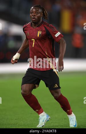 Rome, Italie. 10 octobre 2024. Jeremy Doku de Belgique lors du match de l'UEFA Nations League au Stadio Olimpico, Rome. Le crédit photo devrait se lire : Jonathan Moscrop/Sportimage crédit : Sportimage Ltd/Alamy Live News Banque D'Images
