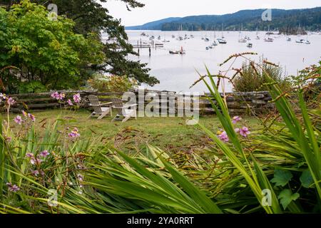 Jardin à Hastings House sur Salt Spring Island, BC, Canada Banque D'Images