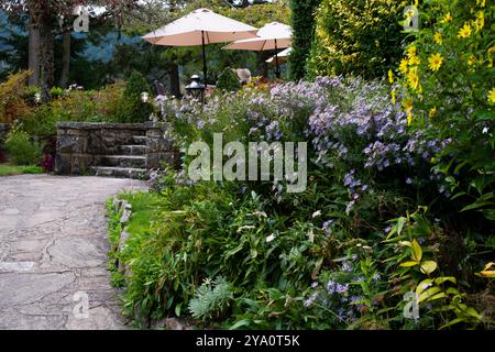 Jardin à Hastings House sur Salt Spring Island, BC, Canada Banque D'Images