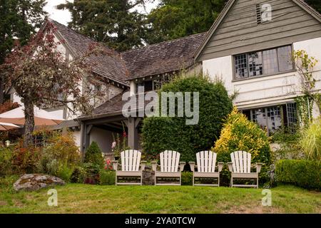 Jardin à Hastings House sur Salt Spring Island, BC, Canada Banque D'Images