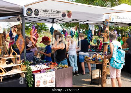 Le marché de Ganges sur Salt Spring Island, BC, Canada. Banque D'Images