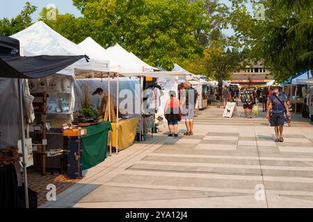 Le marché de Ganges sur Salt Spring Island, BC, Canada. Banque D'Images