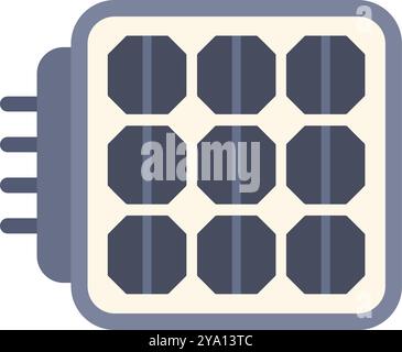 Cette illustration vectorielle présente un panneau solaire générant de l’énergie renouvelable, symbolisant la durabilité et des solutions d’énergie propre Illustration de Vecteur