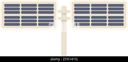 Cette illustration vectorielle minimaliste dispose d'un double panneau solaire générant de l'énergie propre à partir de la lumière du soleil Illustration de Vecteur