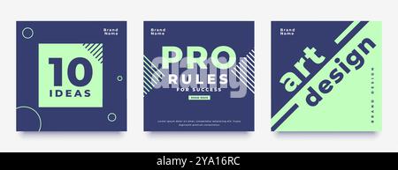 ensemble de modèle de publication de médias sociaux dans le vecteur de style abstrait Illustration de Vecteur