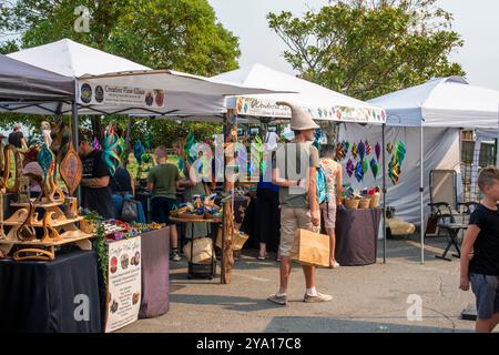 Le marché de Ganges sur Salt Spring Island, BC, Canada. Banque D'Images