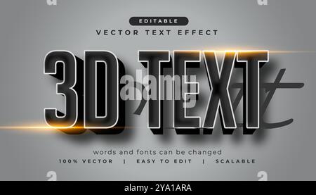 vecteur de modèle gris d'effet de texte 3d modifiable Illustration de Vecteur