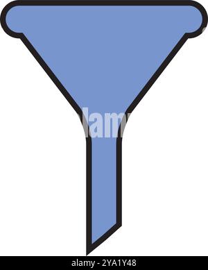 Icône de forme Web de bouton de filtre, symbole de filtrage, illustration vectorielle de signe d'entonnoir Illustration de Vecteur