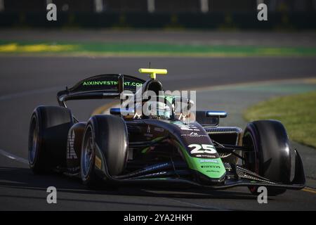 MELBOURNE, AUSTRALIE, 22 MARS : Taylor Barnard, de Grande-Bretagne, et PHM AIX Racing lors des qualifications au Grand Prix d'Australie de formule 2 2024 à Al Banque D'Images