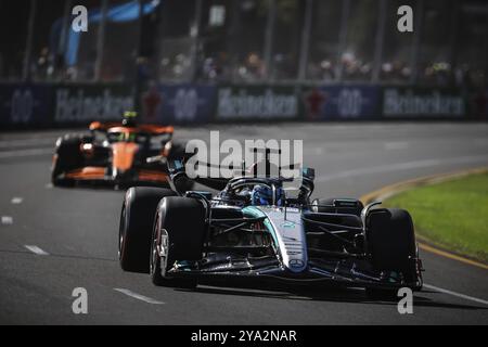 MELBOURNE, AUSTRALIE, 23 MARS : George Russell, britannique, pilote la Mercedes AMG Petronas F1 Team W15 lors des qualifications de l'australien 2024 Banque D'Images