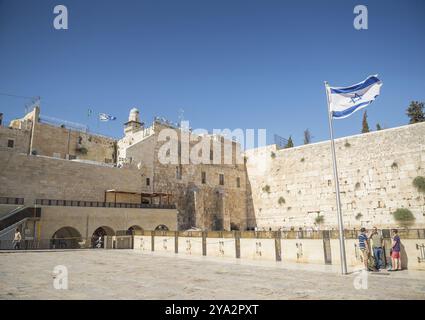 Le mur occidental sacré dans la vieille ville de jérusalem israël Banque D'Images