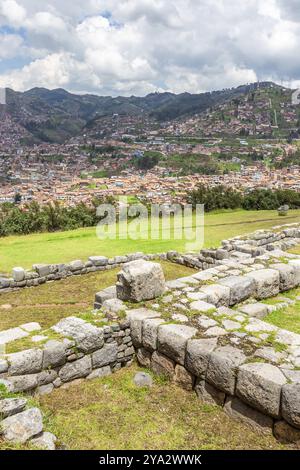 Forteresse de Sacsayhuaman, ruines Inca à Cusco ou cuzco ville, Pérou, Amérique du Sud Banque D'Images