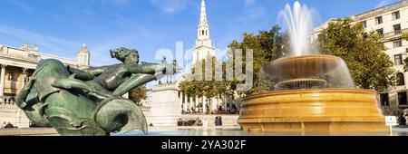 Londres, Angleterre, 8 mars 2012 : la National Gallery et Trafalgar Square dans l'après-midi Banque D'Images