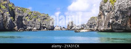 Parc marin national d'Angthong, koh Samui, Suratthani, Thaïlande. Asie. Bannière Web en vue panoramique Banque D'Images