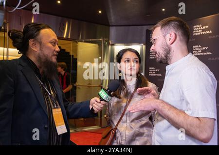 Le réalisateur Payal Kapadia et le producteur Thomas Hakim assistent à la projection de « All We Imagine as Light » lors du 47e Mill Valley film Festival au Smith Rafael film Center le 11 octobre 2024 à San Rafael, Californie. Photo : Picture Happy/imageSPACE pour MVFF crédit : Imagespace/Alamy Live News Banque D'Images