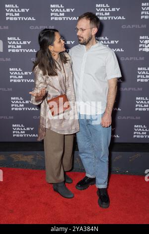 Le réalisateur Payal Kapadia et le producteur Thomas Hakim assistent à la projection de « All We Imagine as Light » lors du 47e Mill Valley film Festival au Smith Rafael film Center le 11 octobre 2024 à San Rafael, Californie. Photo : Picture Happy/imageSPACE pour MVFF/SIPA USA crédit : SIPA USA/Alamy Live News Banque D'Images