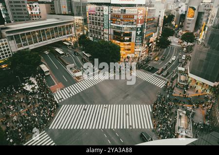 TOKYO, JAPON, 12 MAI 2019, Shibuya Crossing est l'un des passages piétons les plus utilisés au monde, dans le centre de Tokyo, Japon, Asie Banque D'Images