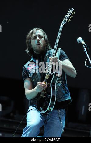 Udine Italie 19/05/2010 : Stefano Verderi guitariste du groupe de rock italien le Vibrazioni, lors du concert live au stade du Frioul Banque D'Images