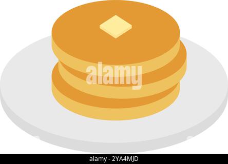 Pile de crêpes avec garniture au beurre. Vecteur. Illustration de Vecteur