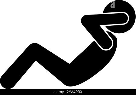 Icône de silhouette assis. Icône silhouette croquante. Vecteur modifiable. Illustration de Vecteur