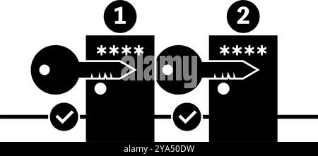 Processus d'autorisation OAuth avec clés sécurisées. Authentification multifacteur. Vecteur. Illustration de Vecteur