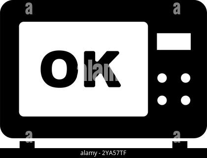 Micro-ondes utiliser l'icône silhouette OK. Vecteur modifiable. Illustration de Vecteur