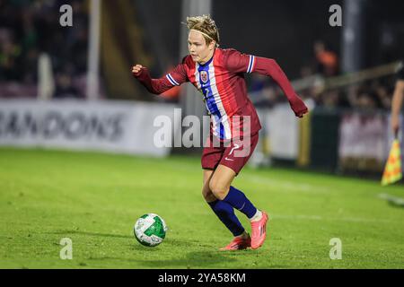 11 octobre 2024, Turners Cross Stadium, Cork, Irlande - Andreas Schjelderup de Norvège pendant les qualifications du Championnat des moins de 21 ans de l'UEFA, République de Banque D'Images