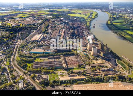 Luftbild, Hüttenwerke Krupp Mannesmann GmbH HKM am Fluss Rhein, Hüttenheim, Duisburg, Ruhrgebiet, Rhénanie-du-Nord-Westphalie, Deutschland, Duisburg-S ACHTUNGxMINDESTHONORARx60xEURO *** vue aérienne, Hüttenwerke Krupp Mannesmann GmbH HKM sur le Rhin, Hüttenheim, Duisburg, région de la Ruhr, Rhénanie du Nord-Westphalie, Allemagne, Duisburg S ACHTUNGxMINDESTHONORARx60xEURO Banque D'Images