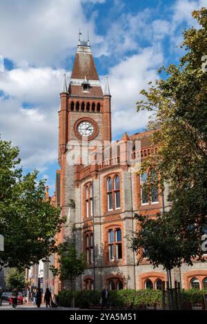 Hôtel de ville de Reading, monument historique classé Grade II * bâtiment à Reading avec une tour de l'horloge, Berkshire, Angleterre, Royaume-Uni Banque D'Images