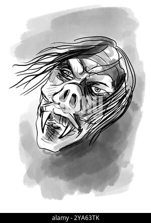 graphique d'illustration de vampire de créature monstre d'halloween Banque D'Images