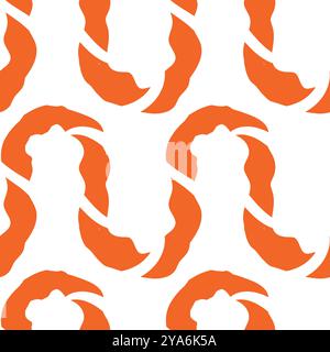 Motif abstrait sans couture avec des squiggles et des griffonnages. Lignes courbes tissées. L'encre chaotique gribouillonne la texture décorative. Griffonnages désordonnés, ondulés et bouclés l Illustration de Vecteur