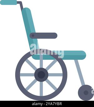 Fauteuil roulant vide debout de profil, représentant les concepts de handicap, d'accessibilité et de soins de santé Illustration de Vecteur