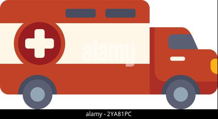 Camion ambulance rouge transportant des patients à l'hôpital en situation d'urgence Illustration de Vecteur