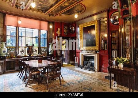 Intérieur de la bibliothèque et de la salle à manger au musée Sire John Soane, Londres, Angleterre Banque D'Images