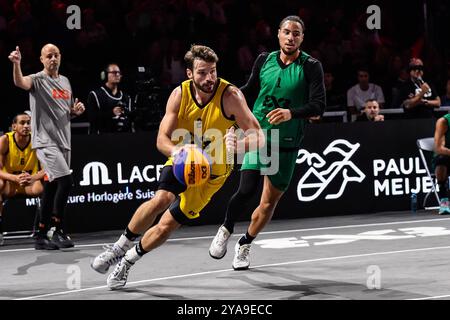 Amsterdam, pays-Bas. 12 octobre 2024. AMSTERDAM, PAYS-BAS - 12 OCTOBRE : Jan Driessen - Amsterdam lors du match FIBA 3x3 World Tour Amsterdam 2024 entre Amsterdam et Dusseldorf au Gasthouder le 12 octobre 2024 à Amsterdam, pays-Bas. (Photo de Edwin J.H. de Vries/Orange Pictures) crédit : Orange pics BV/Alamy Live News Banque D'Images