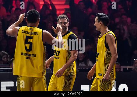 Amsterdam, pays-Bas. 12 octobre 2024. AMSTERDAM, PAYS-BAS - 12 OCTOBRE : lors du match FIBA 3x3 World Tour Amsterdam 2024 entre Oulan-Bator et Dusseldorf à Gasthouder le 12 octobre 2024 à Amsterdam, pays-Bas. (Photo de Edwin J.H. de Vries/Orange Pictures) crédit : Orange pics BV/Alamy Live News Banque D'Images