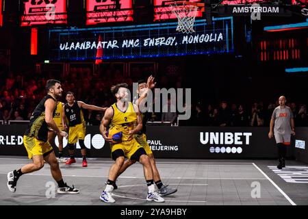 Amsterdam, pays-Bas. 12 octobre 2024. AMSTERDAM, PAYS-BAS - 12 OCTOBRE : Jan Driessen - Amsterdam lors du match FIBA 3x3 World Tour Amsterdam 2024 entre Amsterdam et Oulan-Bator au Gasthouder le 12 octobre 2024 à Amsterdam, pays-Bas. (Photo de Edwin J.H. de Vries/Orange Pictures) crédit : Orange pics BV/Alamy Live News Banque D'Images