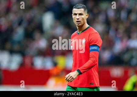 Varsovie, Pologne. 13 octobre 2024. Cristiano Ronaldo du Portugal lors du match UEFA Nations League, League A, Groupe A1 entre la Pologne et le Portugal au stade national PGE de Varsovie, Pologne, le 12 octobre 2024 (photo par Andrew Surma/ Credit : Sipa USA/Alamy Live News Banque D'Images